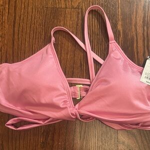 Shinny Pink Women's bathing suit top